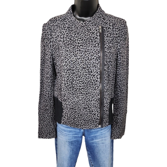 Express Jackets & Blazers - Express Leopard Moto Jacket